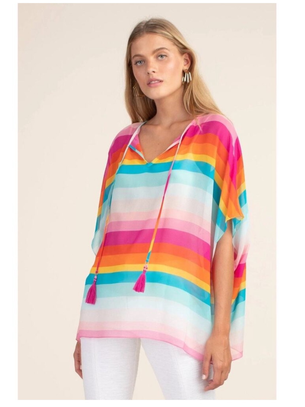 NWT TRINA TURK 25th Anniversary Collection SOBET RAINBOW STRIPED Top size s/xs
